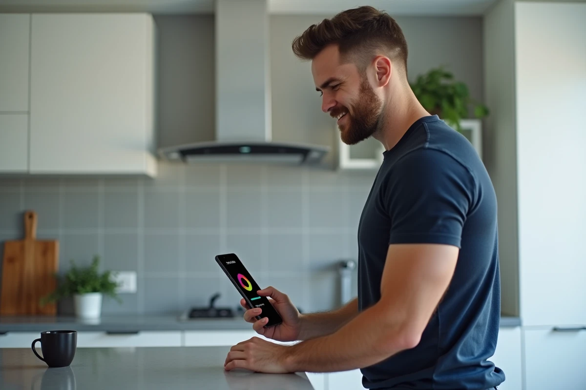 Homme utilisant une application mobile pour convertir une vidéo YouTube en format WAV sur smartphone Android