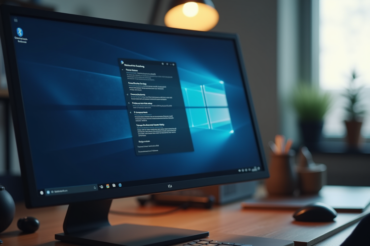 Détail du menu Bluetooth sur un moniteur d