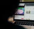 macbook pro turned on displaying facebook page