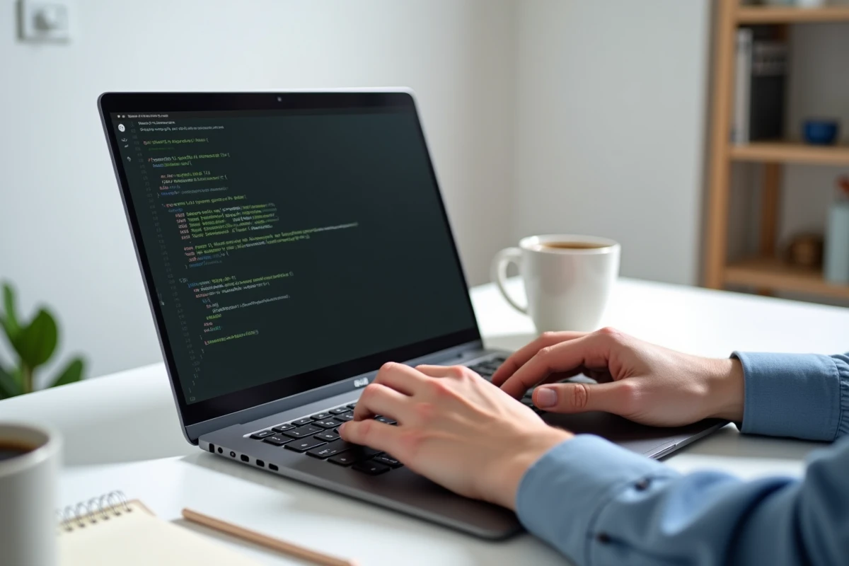 Mains d'un développeur exécutant pip3 install sur un terminal Linux Ubuntu avec un ordinateur portable